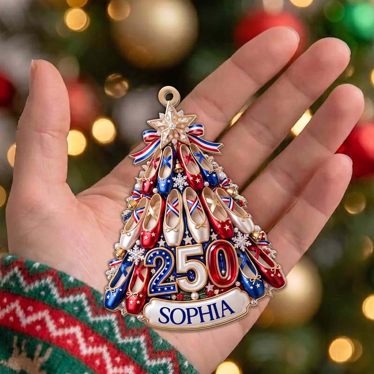A Passion For Dance Shines Bright With Ballet Shoes And Star - Personalized Custom Wood Ornament, Custom Shaped - HOB446_WDO