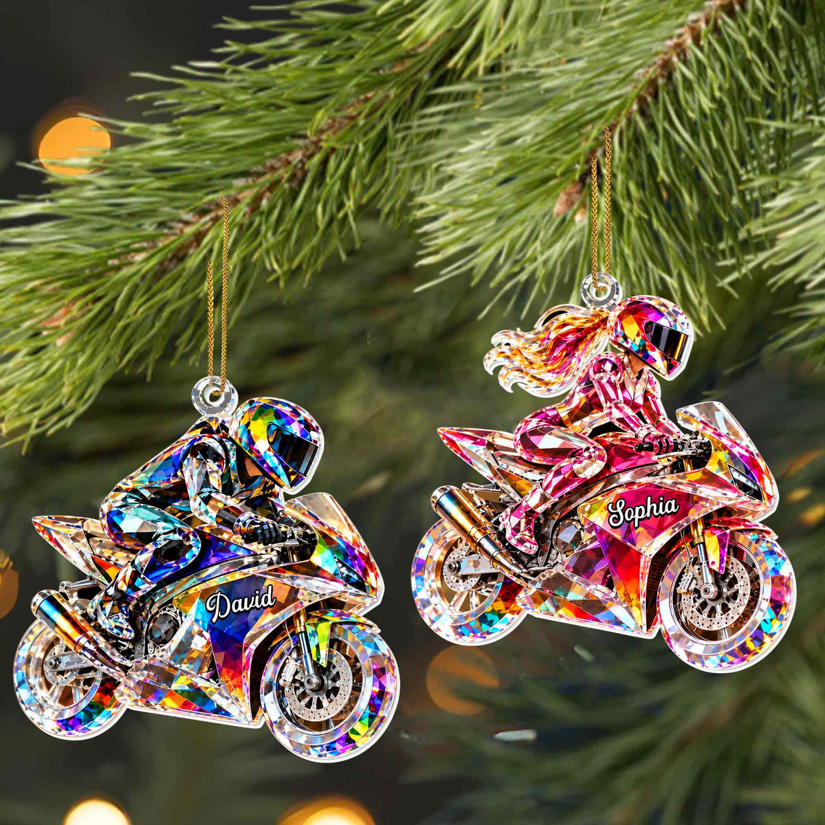 Ride Fast Live Free Motorcycle Rider, Personalized Ornament, Biker Gift ...
