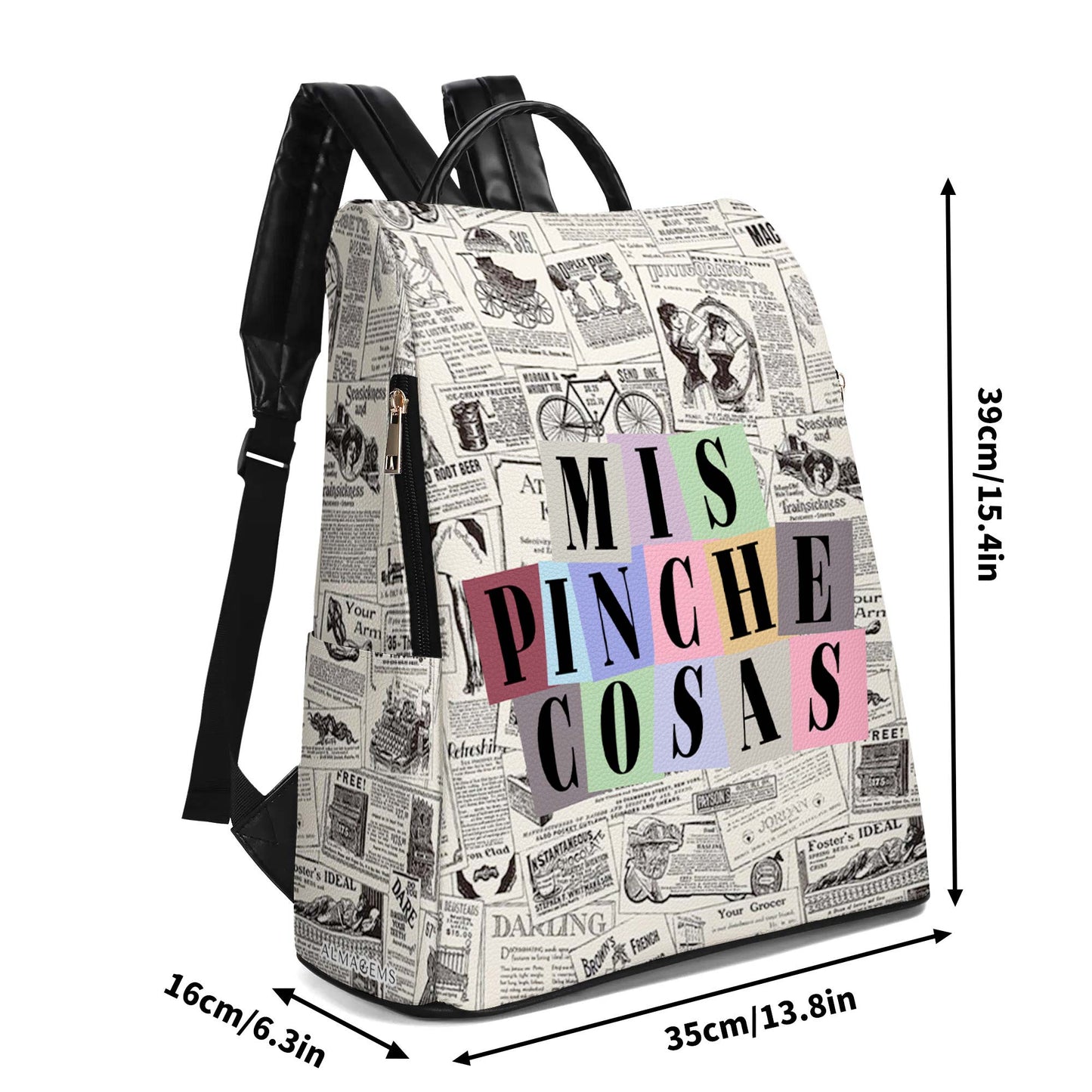 Mis Pinche Cosas - Personalized Leather BackPack - HS001_BP