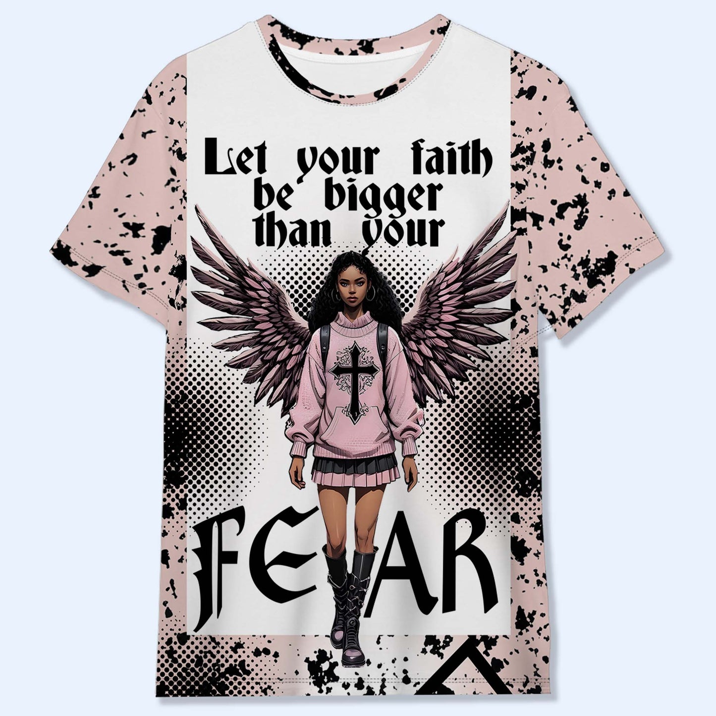 Deja que tu fe sea más grande que tu miedo - Camiseta unisex personalizada con estampado completo - HS005_3T