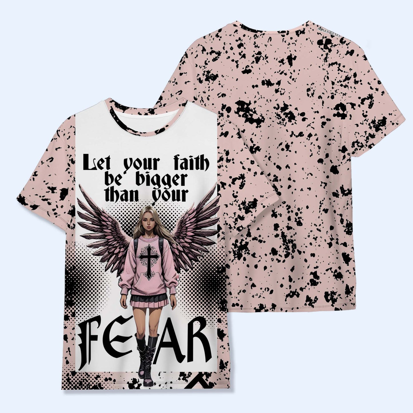 Deja que tu fe sea más grande que tu miedo - Camiseta unisex personalizada con estampado completo - HS005_3T