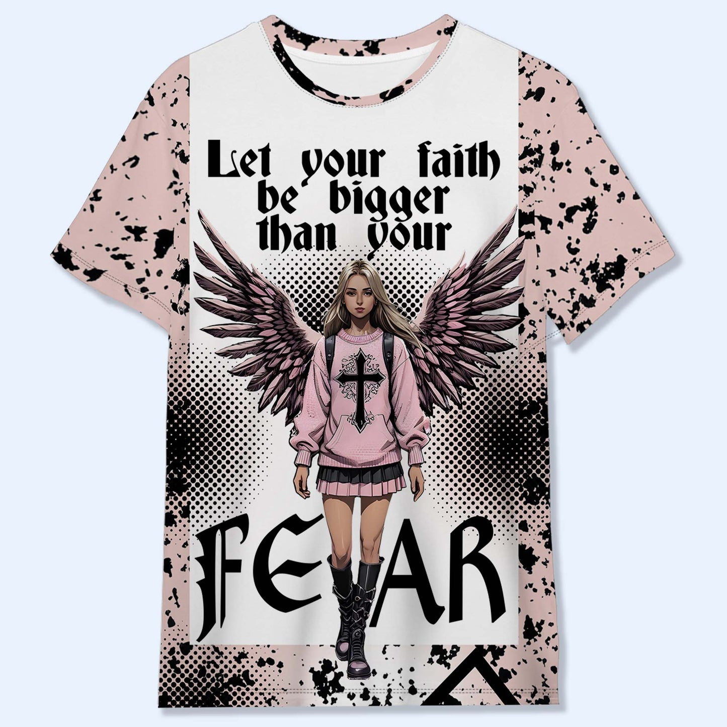 Deja que tu fe sea más grande que tu miedo - Camiseta unisex personalizada con estampado completo - HS005_3T