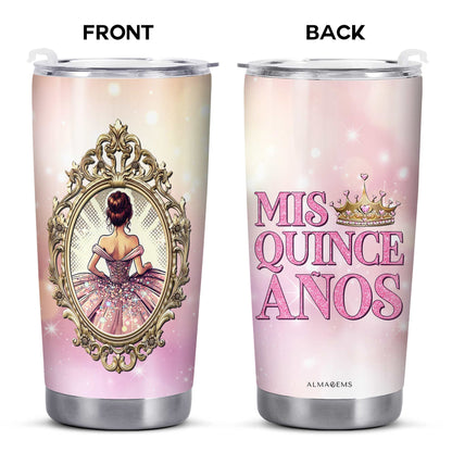 Mis Quince Años - Vaso de acero inoxidable personalizado de 20 oz y 30 oz - HS007_TB