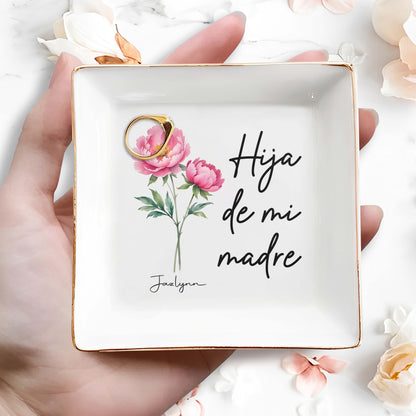 Hija De Mi Madre - Personalized Custom Jewelry Dish -  HS008_SCRD