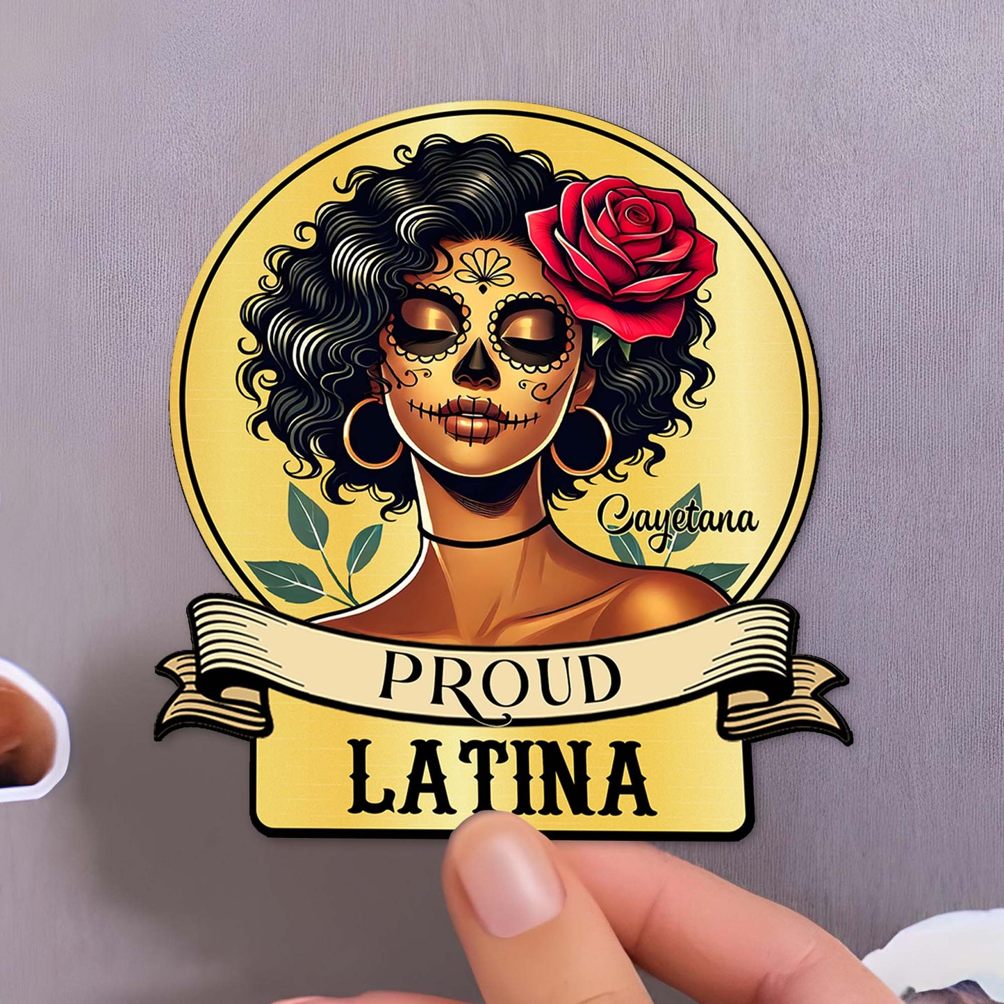 Proud Latina With Beautiful La Catrina Design