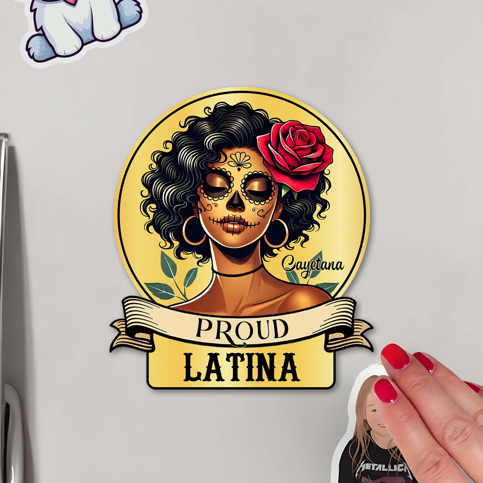 Proud Latina With Beautiful La Catrina Design