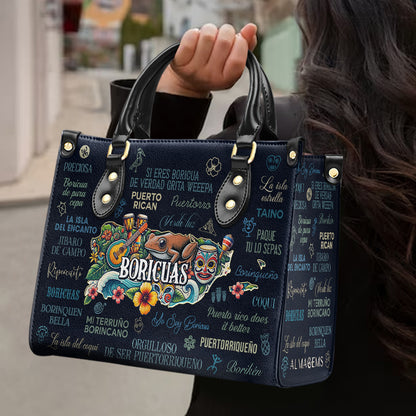 Todo sobre los Boricuas - Bolso de Cuero Personalizado - HS020_HB