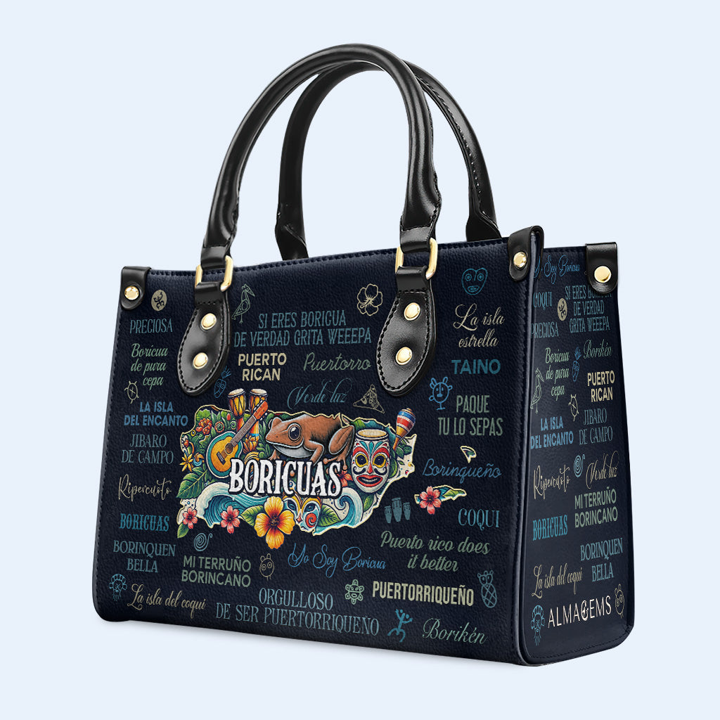 Todo sobre los Boricuas - Bolso de Cuero Personalizado - HS020_HB