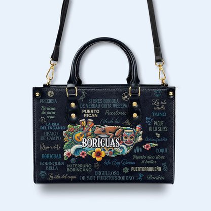 Todo sobre los Boricuas - Bolso de Cuero Personalizado - HS020_HB