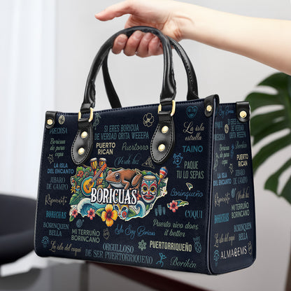 Todo sobre los Boricuas - Bolso de Cuero Personalizado - HS020_HB