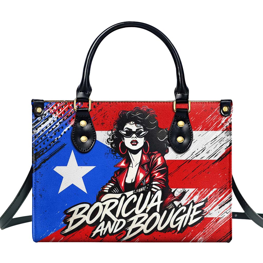 Boricua &amp; Bougie - Bolso de mano de cuero personalizado - HS022_HB