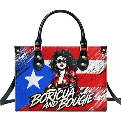 Boricua &amp; Bougie - Bolso de mano de cuero personalizado - HS022_HB