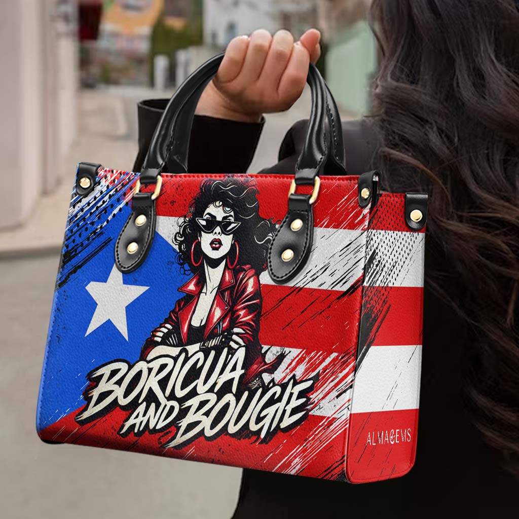 Boricua &amp; Bougie - Bolso de mano de cuero personalizado - HS022_HB