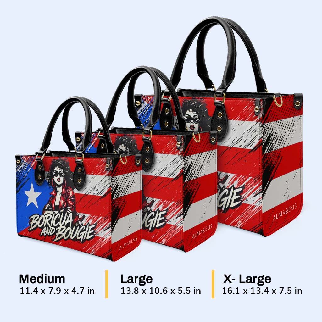 Boricua &amp; Bougie - Bolso de mano de cuero personalizado - HS022_HB