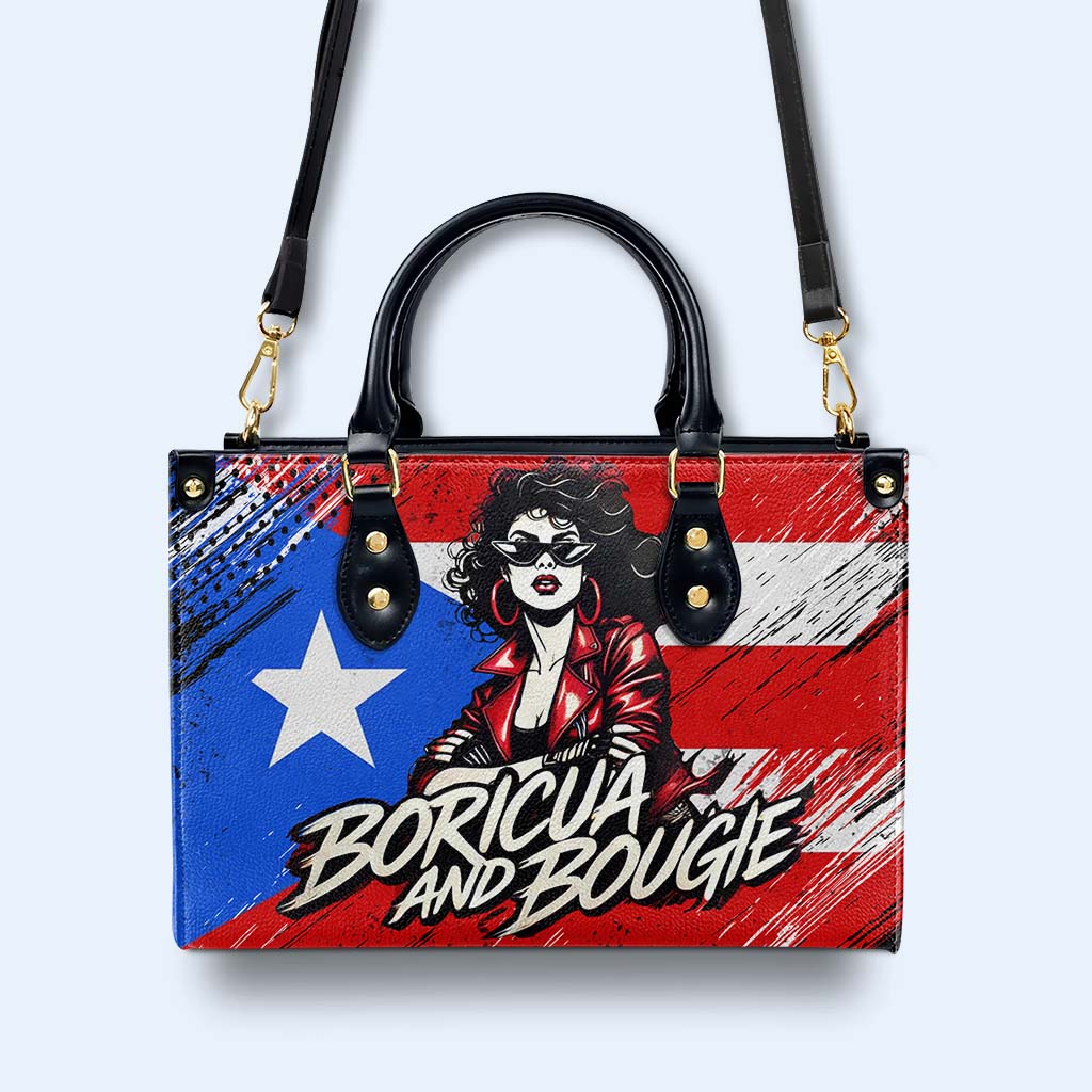 Boricua &amp; Bougie - Bolso de mano de cuero personalizado - HS022_HB