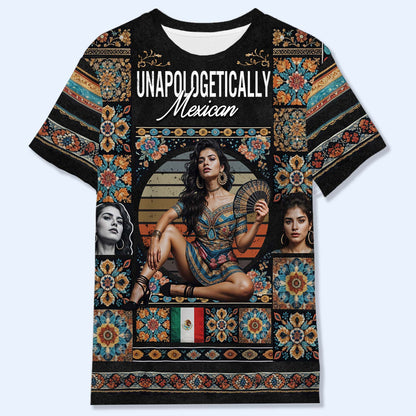 Camiseta estilo pirata vintage de México: camiseta unisex personalizada con estampado integral - HS028_3T