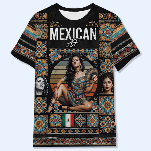 Camiseta estilo pirata vintage de México: camiseta unisex personalizada con estampado integral - HS028_3T