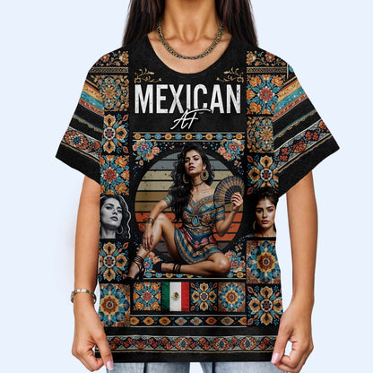 Camiseta estilo pirata vintage de México: camiseta unisex personalizada con estampado integral - HS028_3T