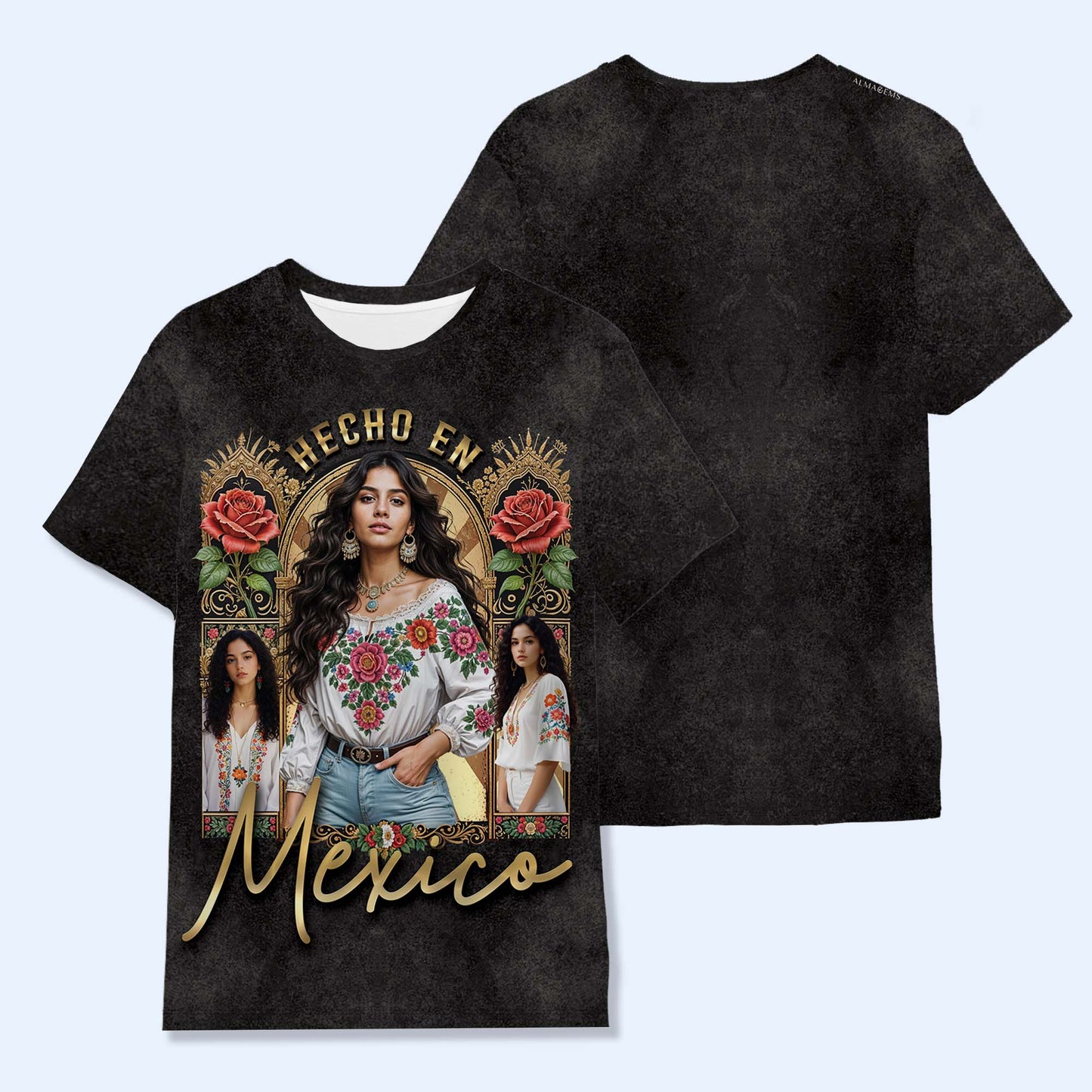 HECHO EN MEXICO - Personalized Custom Unisex All-Over Printed T-Shirt - HS031_3T