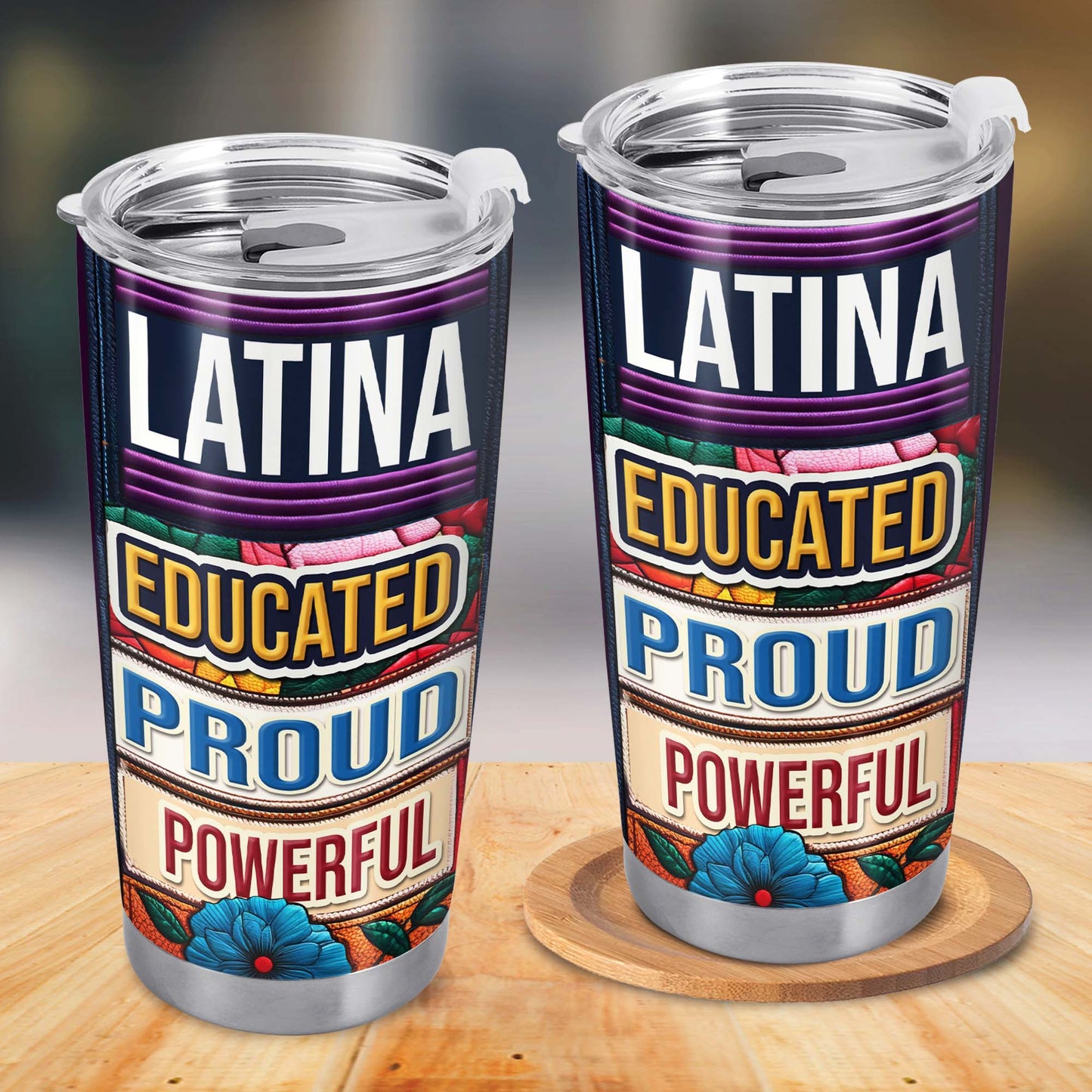 Educated Powerful Proud - Personalized Custom Stainless Steel Tumbler 20oz 30oz - HS032_TB