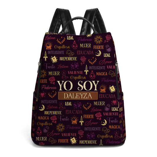 Yo Soy  - Personalized Custom Leather BackPack - HS033_BP