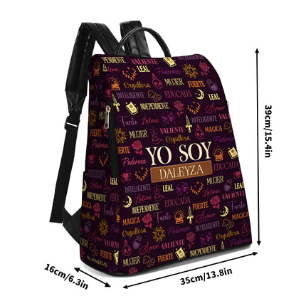 Yo Soy  - Personalized Custom Leather BackPack - HS033_BP