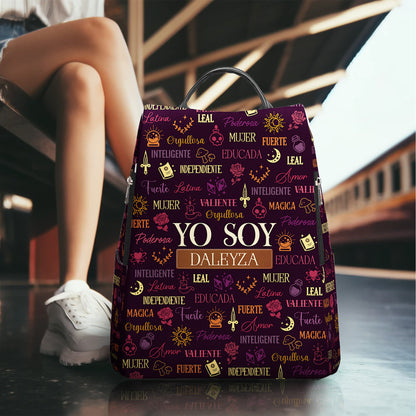 Yo Soy  - Personalized Custom Leather BackPack - HS033_BP