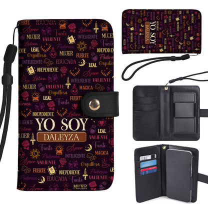 Yo Soy - Cartera de cuero personalizada para teléfono - HS033_PW