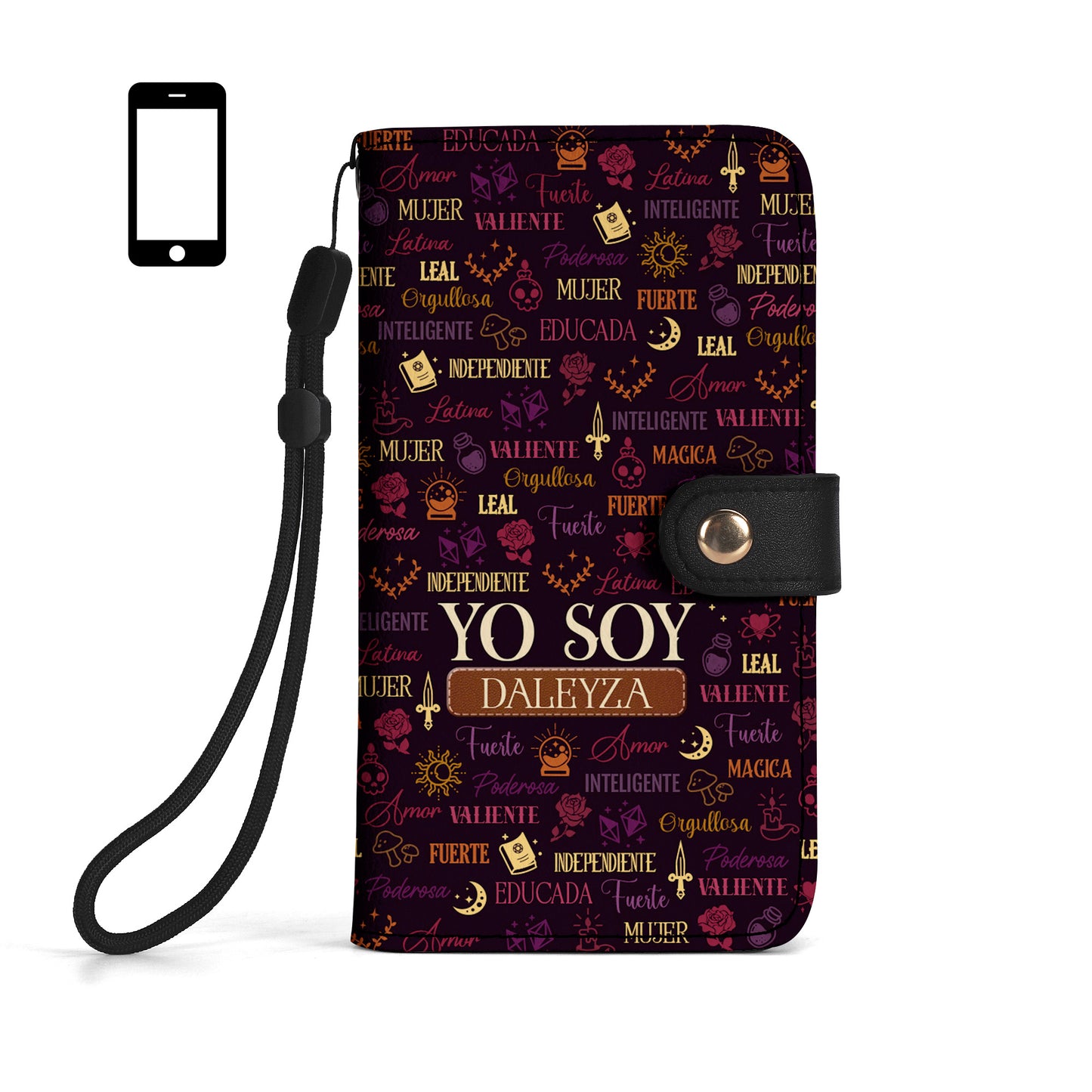 Yo Soy - Cartera de cuero personalizada para teléfono - HS033_PW