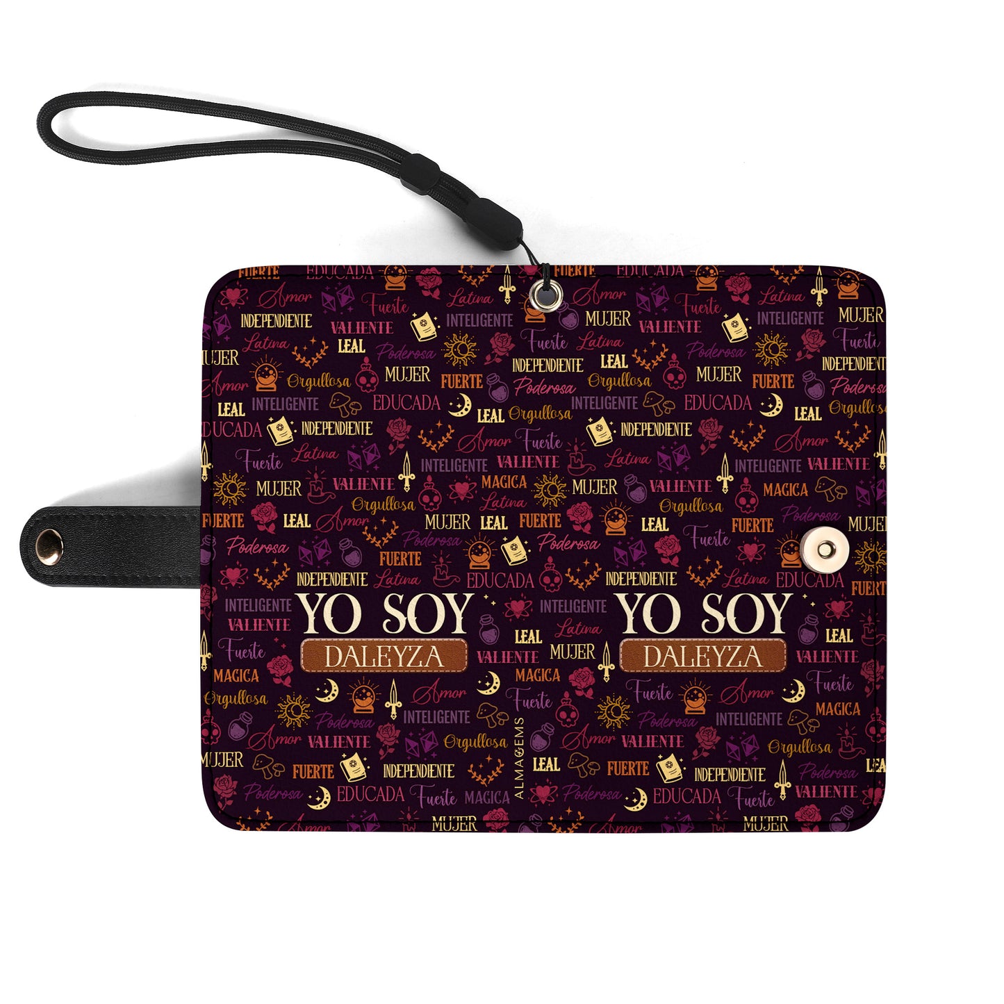 Yo Soy - Cartera de cuero personalizada para teléfono - HS033_PW