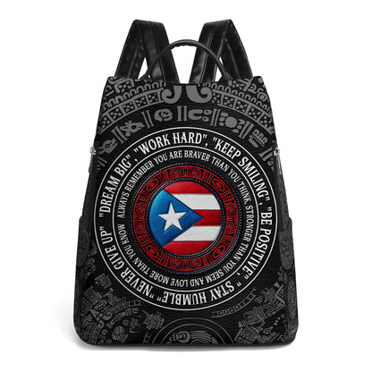 Recuerda siempre que eres más valiente de lo que crees - Mochila de cuero personalizada - HS034_BP