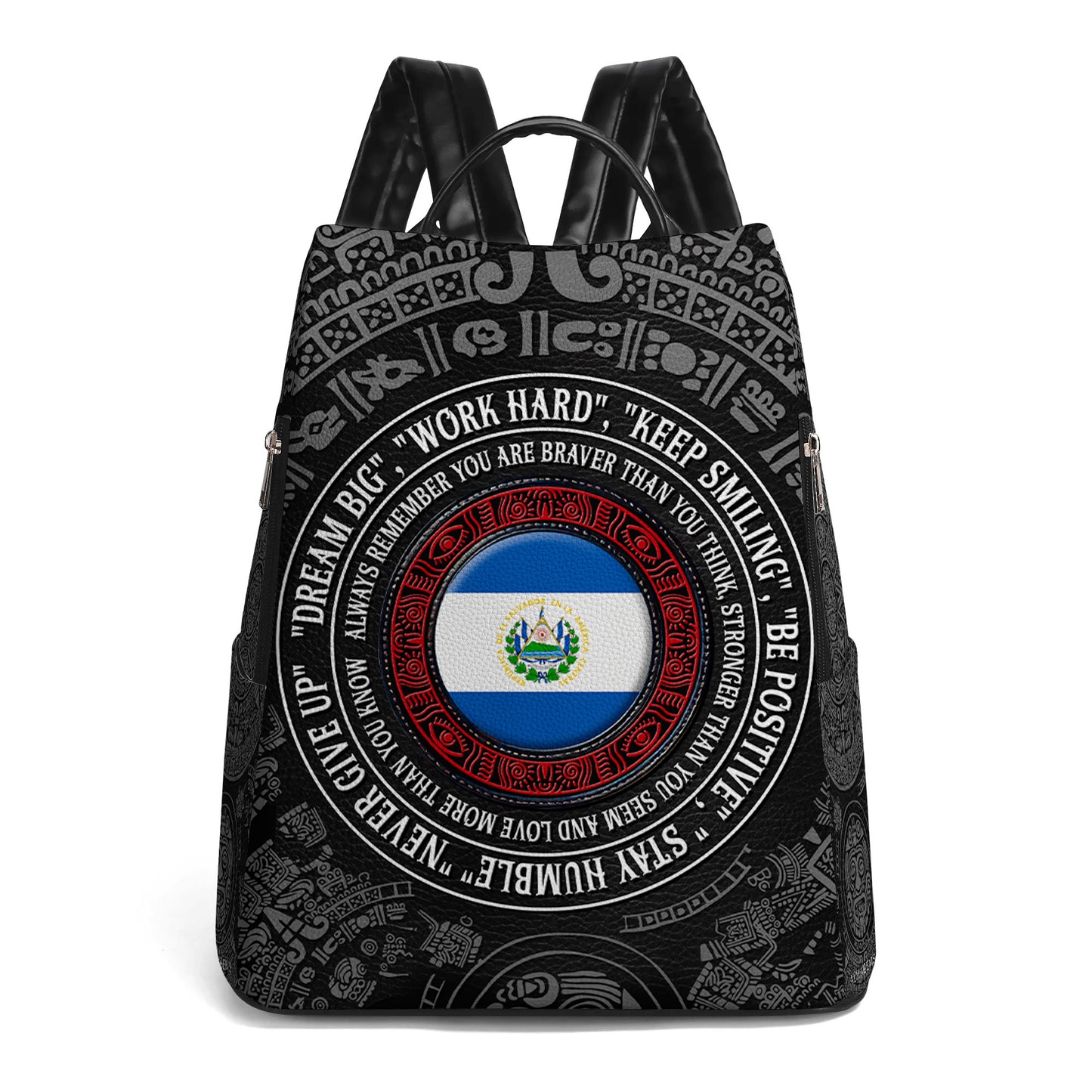 Recuerda siempre que eres más valiente de lo que crees - Mochila de cuero personalizada - HS034_BP