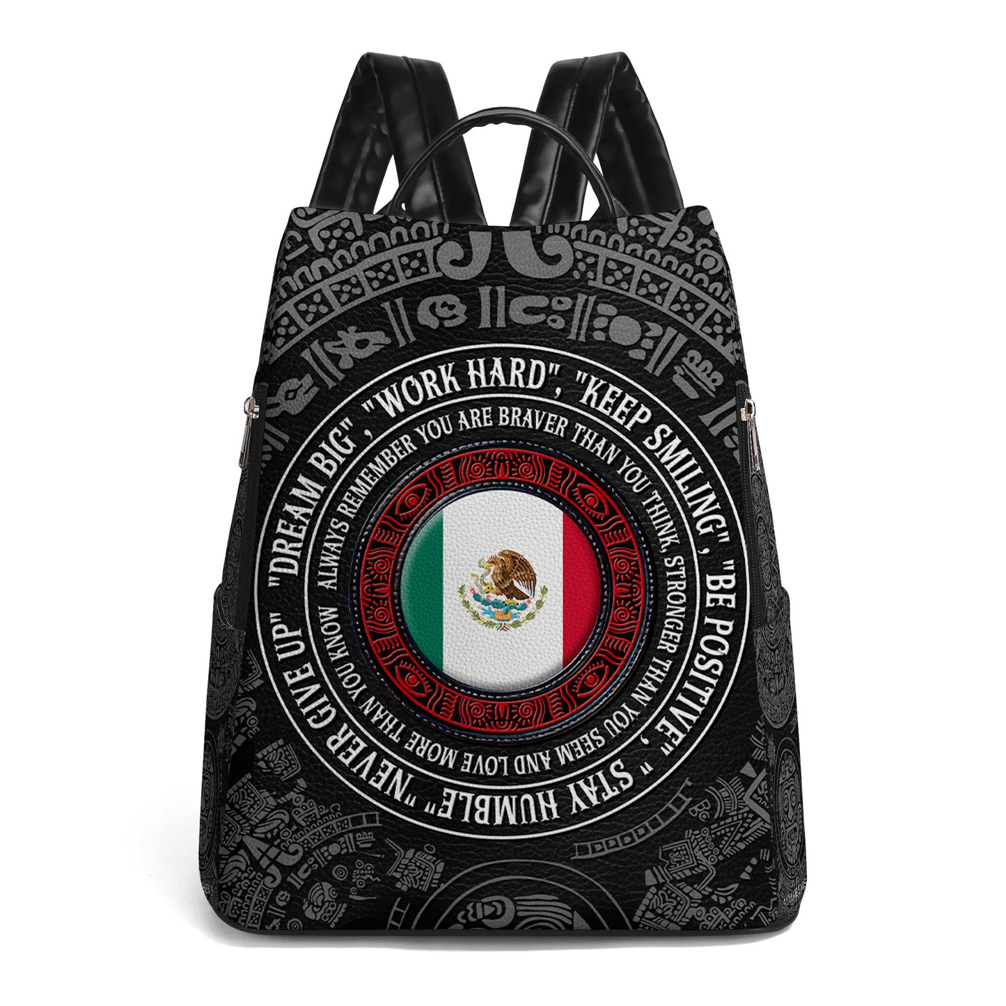 Recuerda siempre que eres más valiente de lo que crees - Mochila de cuero personalizada - HS034_BP