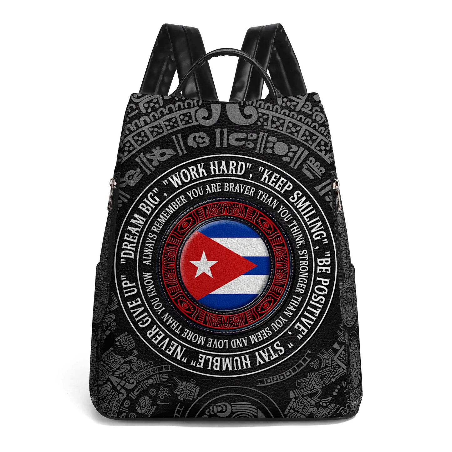 Recuerda siempre que eres más valiente de lo que crees - Mochila de cuero personalizada - HS034_BP