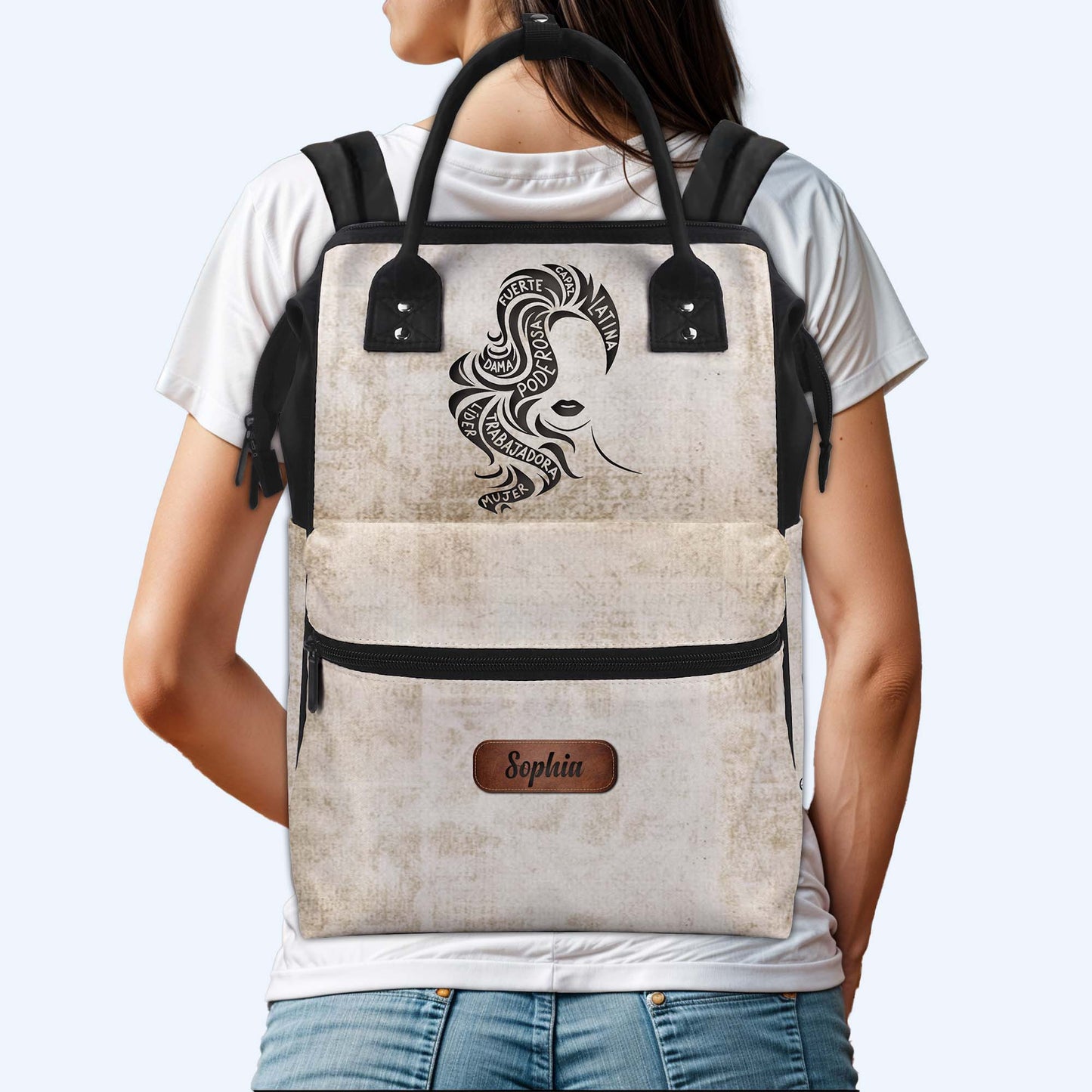 Latina Girl - Personalized Custom Duckbilled Travel Backpack - HS034_DKB