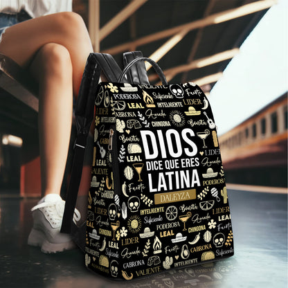 Dios Dice Que Eres - Mochila De Cuero Personalizada - HS035_BP