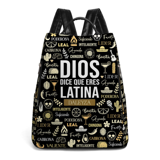 Dios Dice Que Eres - Personalized Custom Leather BackPack - HS035_BP