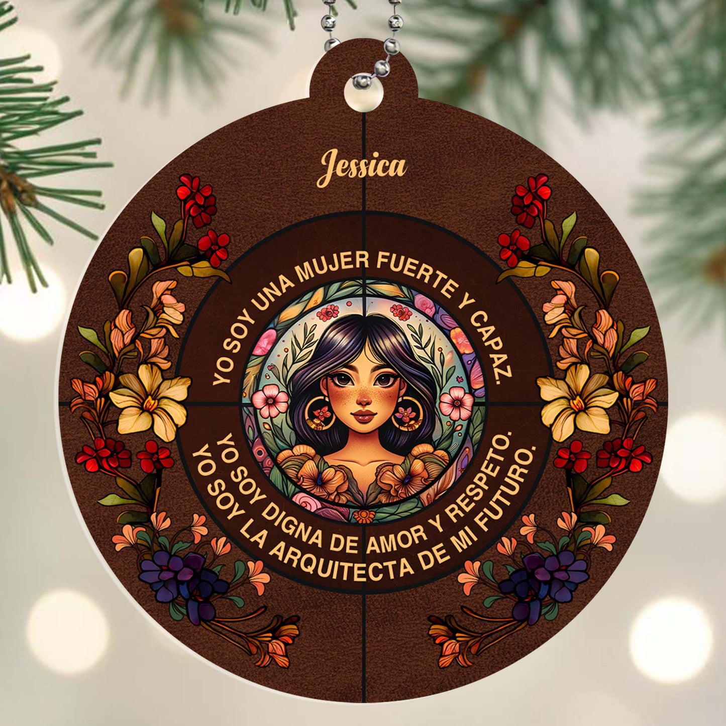 Muñeca Linda Inspirational Phrase Custom Ornament