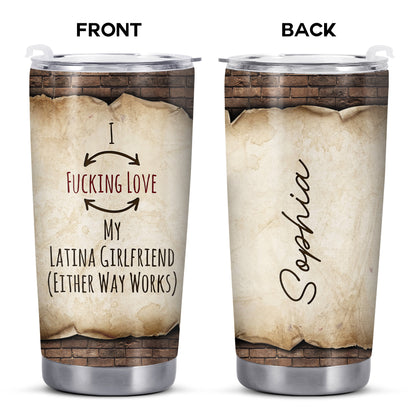 Te amo, carajo (funciona de cualquier manera) - Vaso de acero inoxidable personalizado de 20 oz y 30 oz - HS040_TB