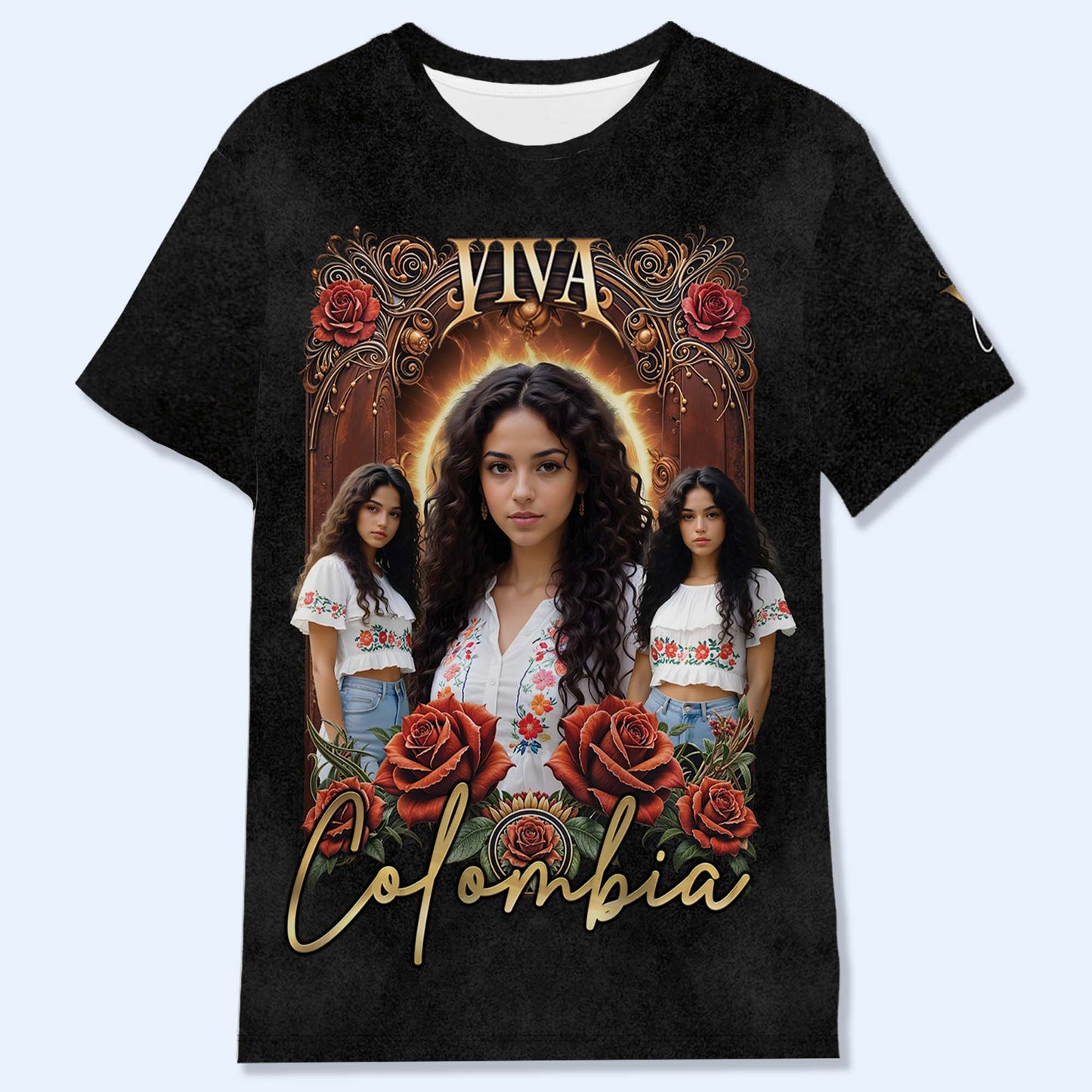 VIVA COLOMBIA - Personalized Custom Unisex All-Over Printed T-Shirt - HS046_3T