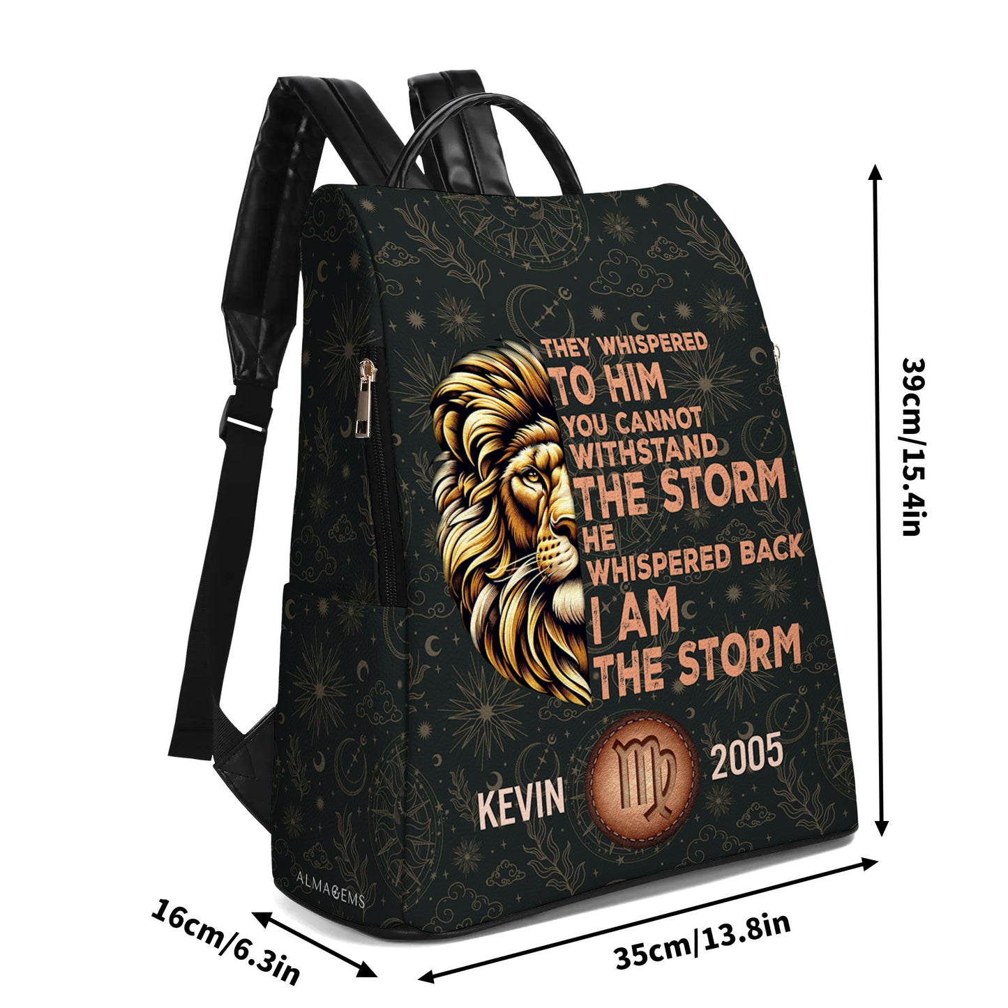 They Whispered To Him You Cannot Withstand The Storm He Whispered Back I Am The Storm - Personalized Custom Leather Backpack - HS053_BP