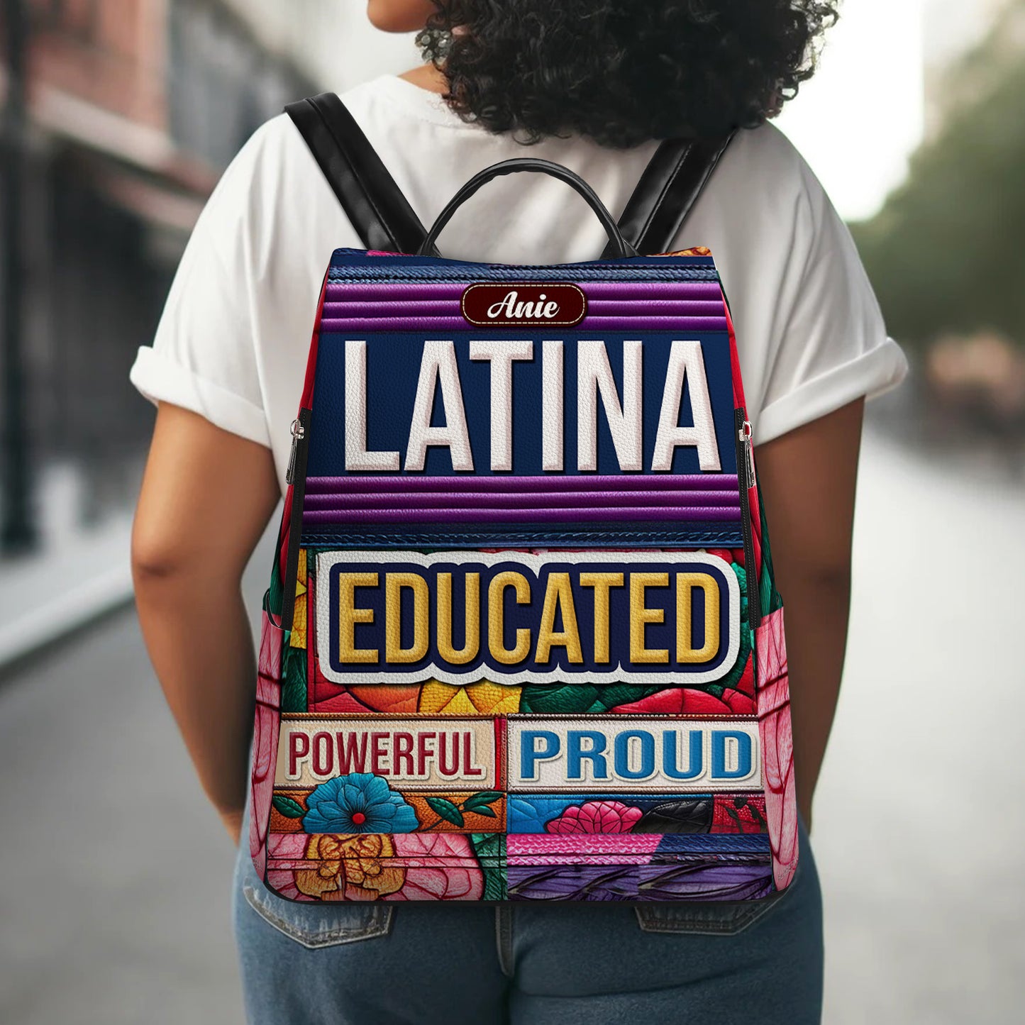 Educated Powerful Proud - Personalized Custom Leather Backpack - HS054_BP