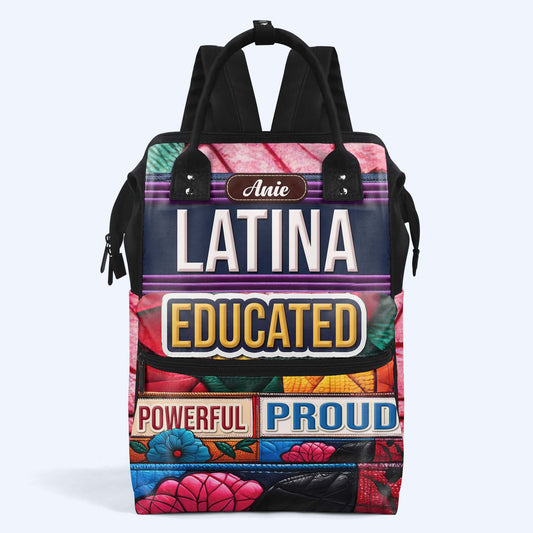 Educated Powerful Proud - Personalized Custom Duckbilled Travel Backpack - HS054_DKB