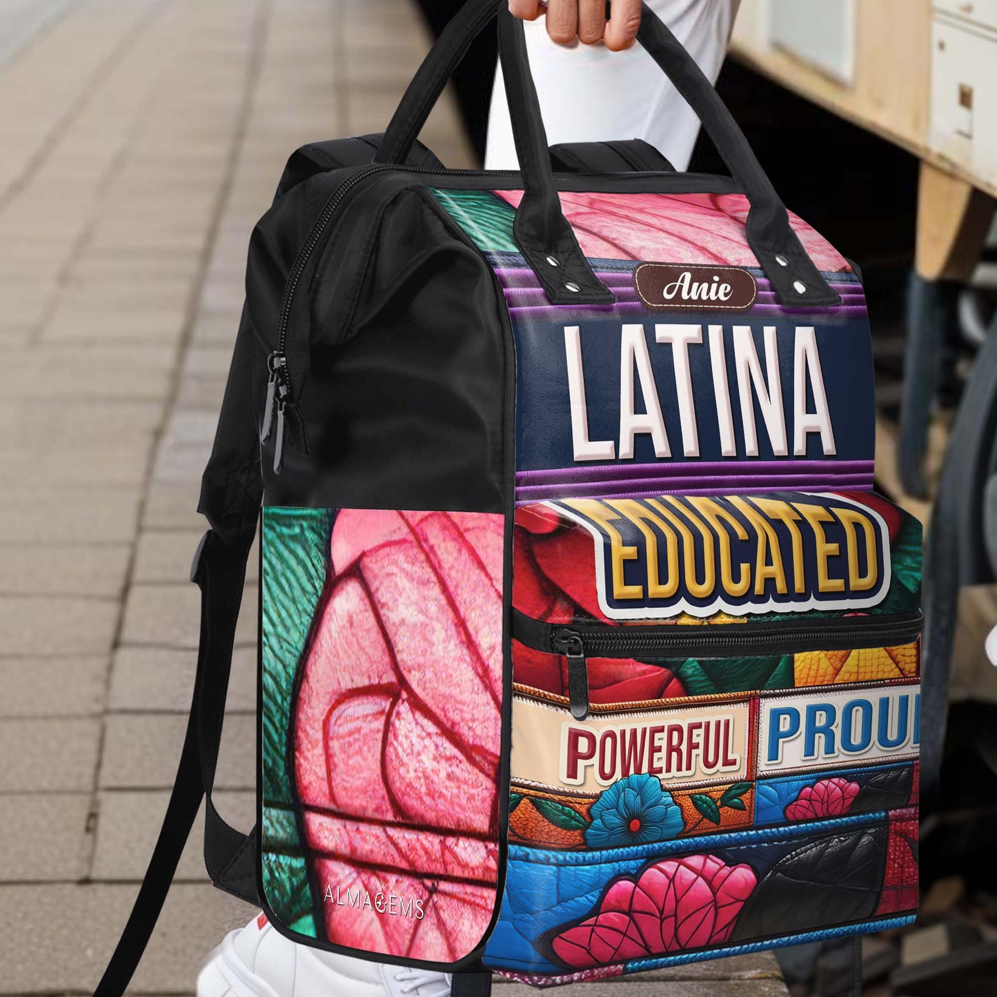 Mochila de viaje personalizada con forma de pico de pato, educada, poderosa y orgullosa - HS054_DKB