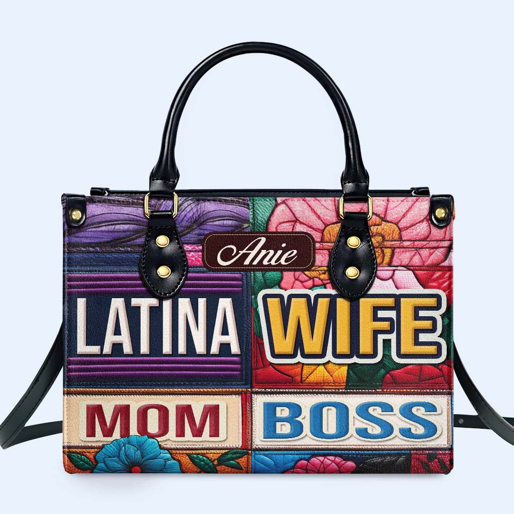 WIFE. MOM. BOSS - Personalized Custom Leather Handbag - HS054_HB