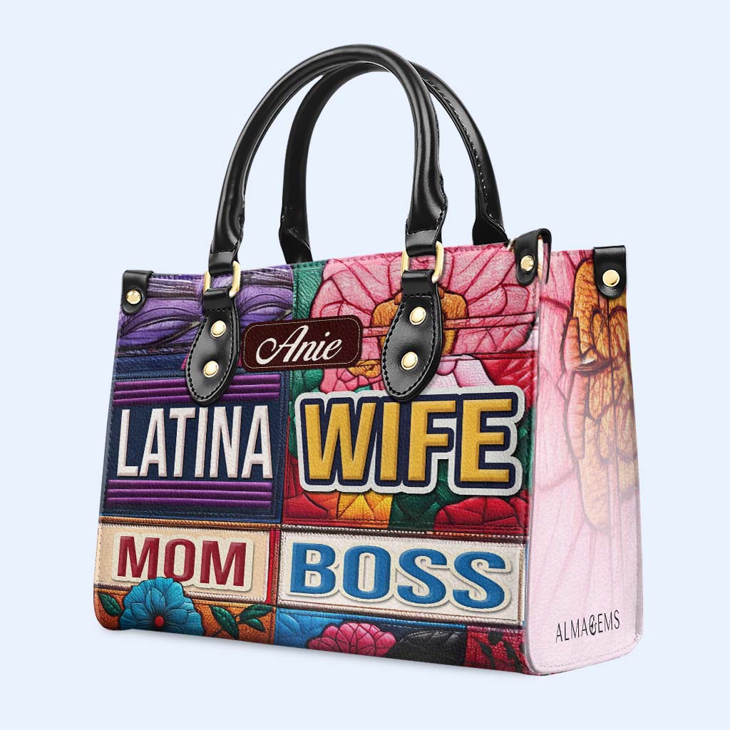 WIFE. MOM. BOSS - Personalized Custom Leather Handbag - HS054_HB