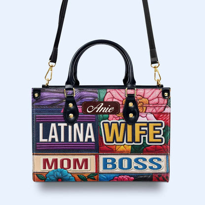 ESPOSA. MAMÁ. JEFA - Bolso de mano de cuero personalizado - HS054_HB