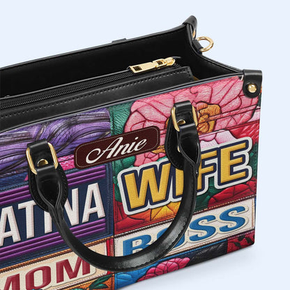 WIFE. MOM. BOSS - Personalized Custom Leather Handbag - HS054_HB