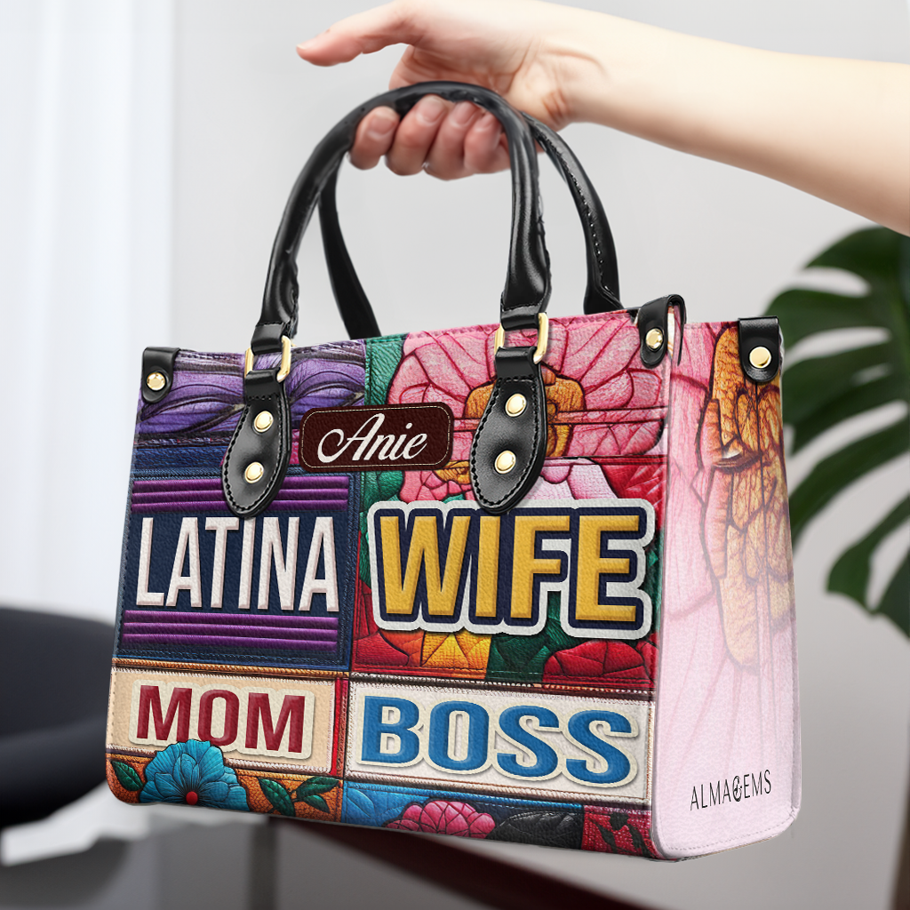 WIFE. MOM. BOSS - Personalized Custom Leather Handbag - HS054_HB