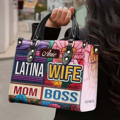 WIFE. MOM. BOSS - Personalized Custom Leather Handbag - HS054_HB